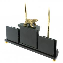 Настольный прибор "Медведь" из нефрита