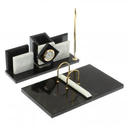 Письменный набор "Менеджер" из мрамора и змеевика