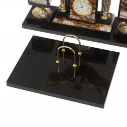 Настольный набор "Двуглавый орел" камень яшма бронза