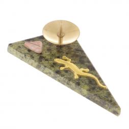 Подсвечник треугольный "Ящерица" змеевик