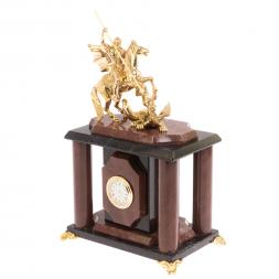 Часы "Георгий Победоносец" лемезит бронза 17х12х27 см