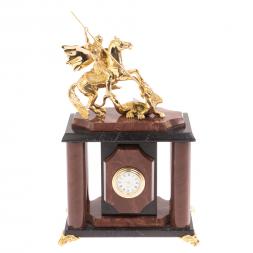 Часы "Георгий Победоносец" лемезит бронза 17х12х27 см