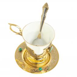 Кофейная пара "Малахитовая" 200 мл Златоуст