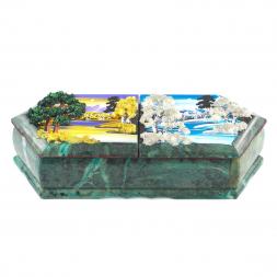 Шкатулка "Осенний и зимний пейзажи" 29,5х12х8 см