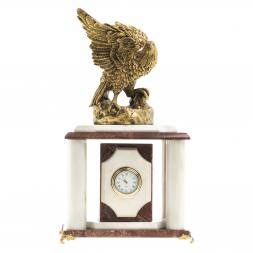 Настольные часы "Орел на скале" лемезит, мрамор