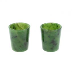 Набор стопок 2 шт из нефрита 4,5х4,5х5 см 40 мл