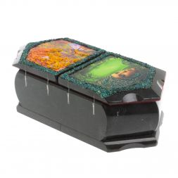 Шкатулка с двумя отделениями "Хозяйка медной горы / Осенний пейзаж" 20х10х7,5 см