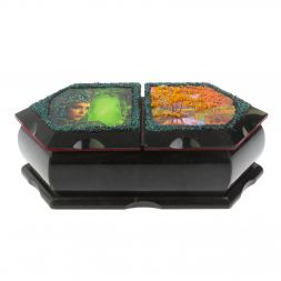 Шкатулка с двумя отделениями "Хозяйка медной горы / Осенний пейзаж" 20х10х7,5 см