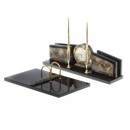 Письменный прибор "Фаворит" с календарницей офиокальцит