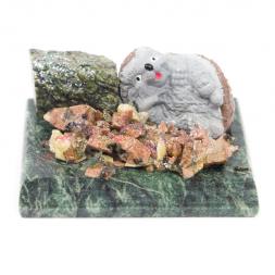 Сувенир "Ежик лежит" из змеевика