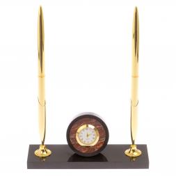 Часы настольные с двумя ручками камень яшма