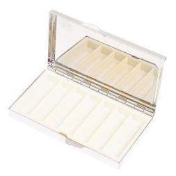 Таблетница на 7 отделений камень голубой апатит серебристая