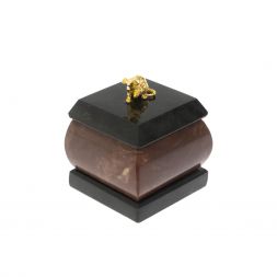 Шкатулка "Мышка" из камня лемезит 4,5х4,5х6 см